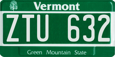 VT license plate ZTU632