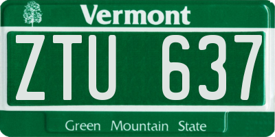 VT license plate ZTU637
