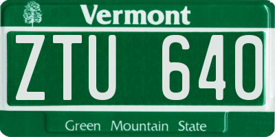 VT license plate ZTU640