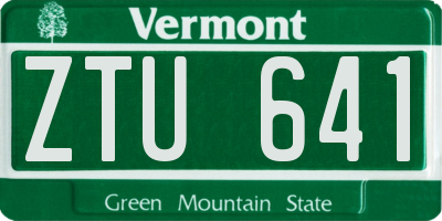 VT license plate ZTU641