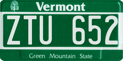 VT license plate ZTU652