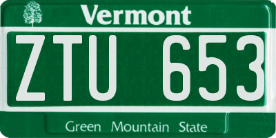 VT license plate ZTU653