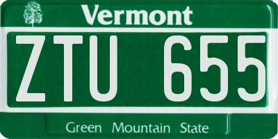 VT license plate ZTU655
