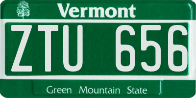 VT license plate ZTU656