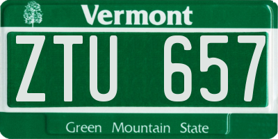 VT license plate ZTU657