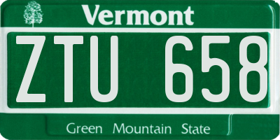 VT license plate ZTU658