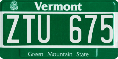VT license plate ZTU675