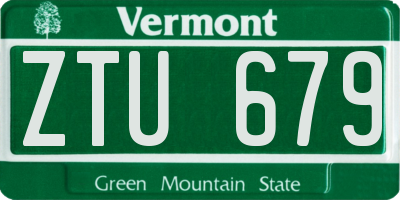 VT license plate ZTU679