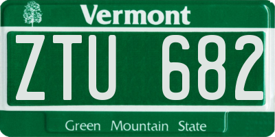 VT license plate ZTU682