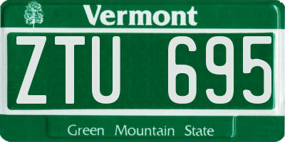 VT license plate ZTU695