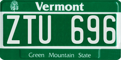 VT license plate ZTU696