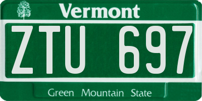 VT license plate ZTU697