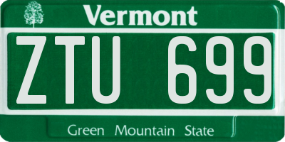 VT license plate ZTU699