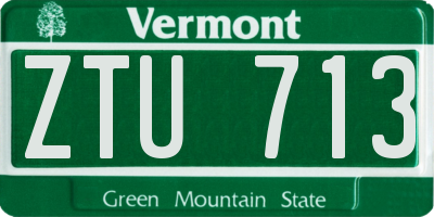 VT license plate ZTU713