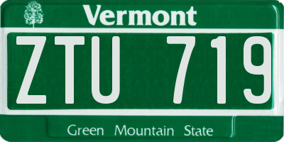 VT license plate ZTU719
