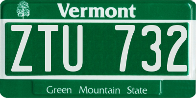 VT license plate ZTU732