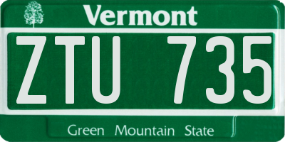 VT license plate ZTU735