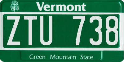 VT license plate ZTU738