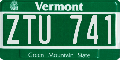 VT license plate ZTU741
