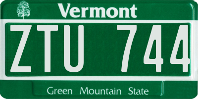 VT license plate ZTU744