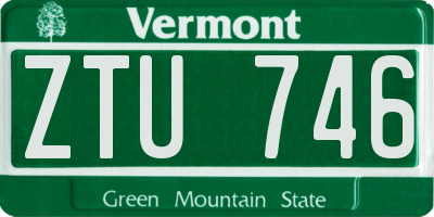 VT license plate ZTU746