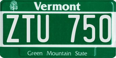 VT license plate ZTU750