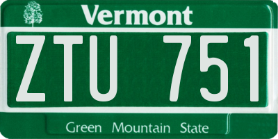 VT license plate ZTU751
