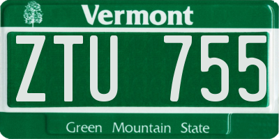 VT license plate ZTU755
