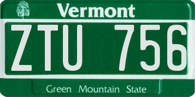 VT license plate ZTU756