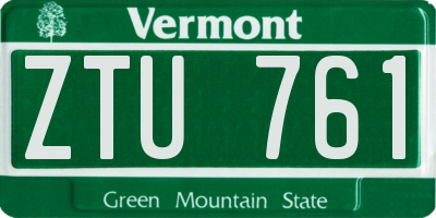 VT license plate ZTU761