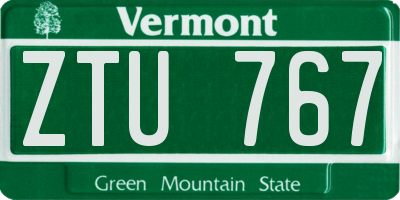 VT license plate ZTU767