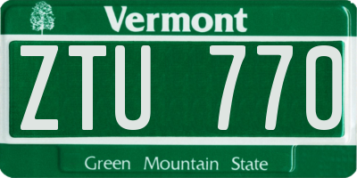 VT license plate ZTU770