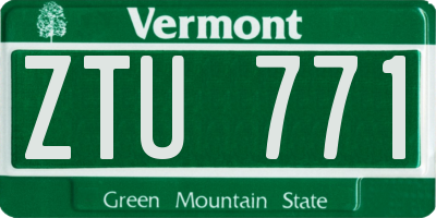VT license plate ZTU771