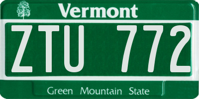 VT license plate ZTU772