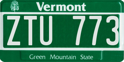 VT license plate ZTU773
