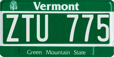 VT license plate ZTU775