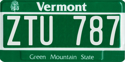 VT license plate ZTU787