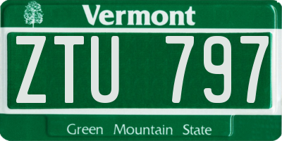 VT license plate ZTU797