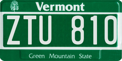 VT license plate ZTU810