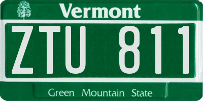 VT license plate ZTU811