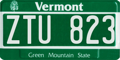 VT license plate ZTU823