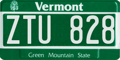 VT license plate ZTU828