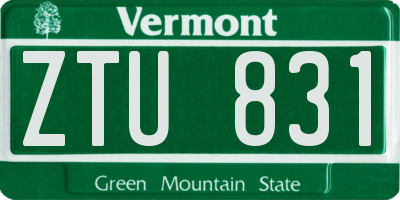 VT license plate ZTU831