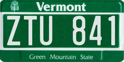 VT license plate ZTU841