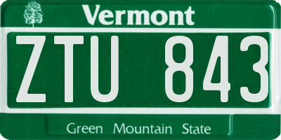 VT license plate ZTU843