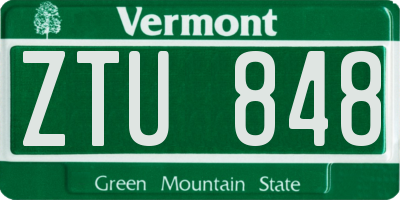 VT license plate ZTU848