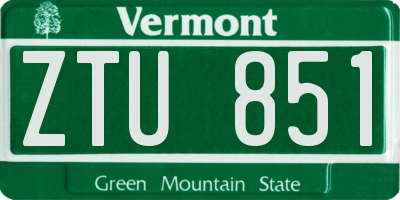 VT license plate ZTU851