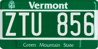 VT license plate ZTU856