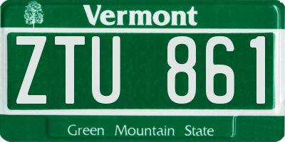 VT license plate ZTU861