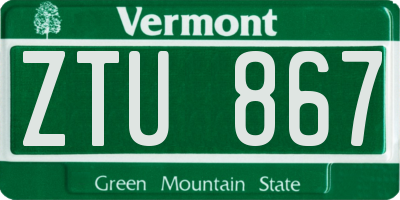VT license plate ZTU867